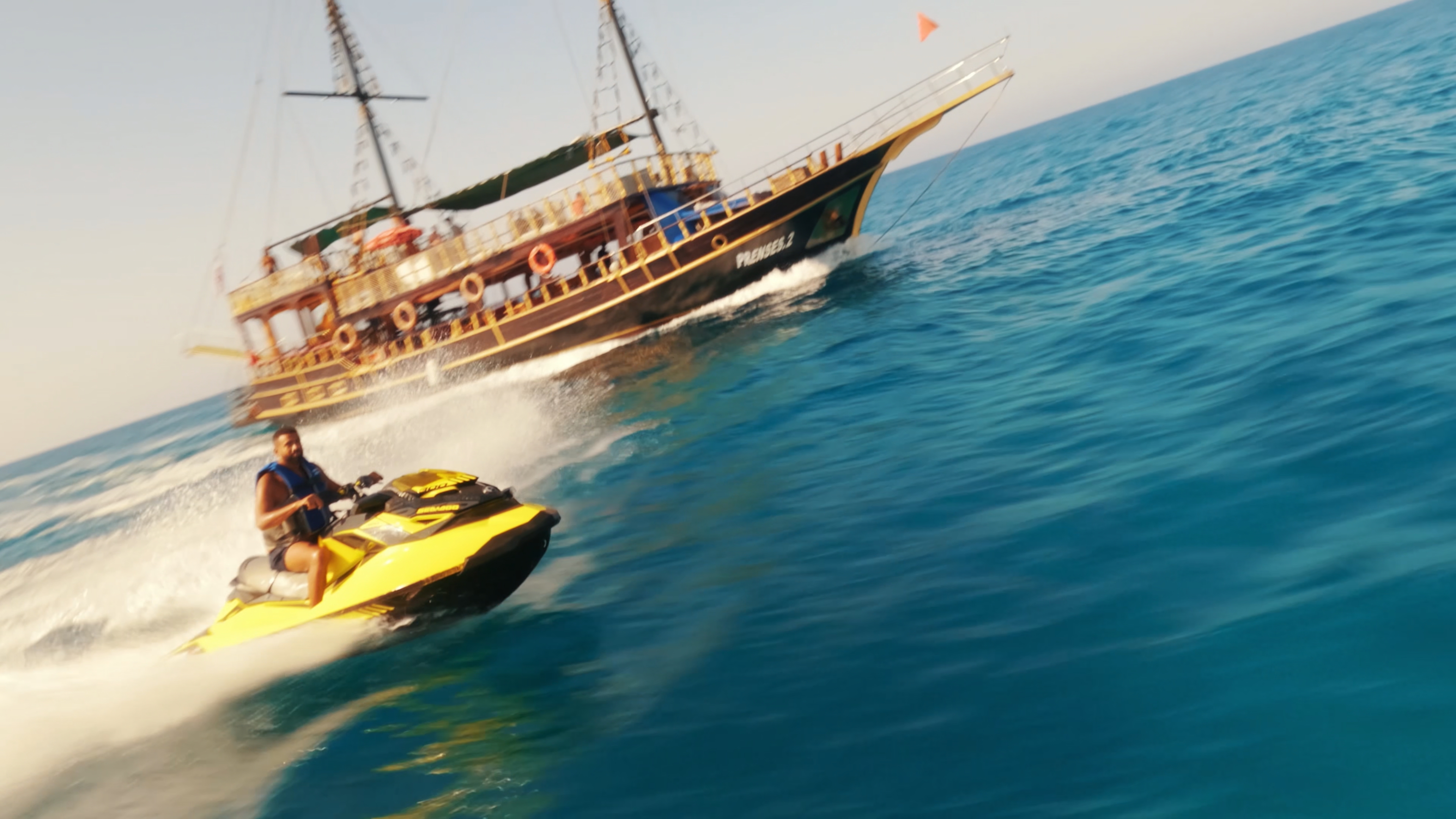 Yacht and marine FPV drone tour still